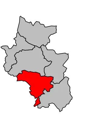 Kanton na mapě arrondissementu Le Blanc