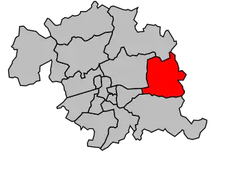 Kanton na mapě arrondissementu Tours