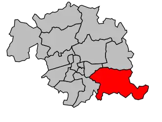 Kanton na mapě arrondissementu Tours