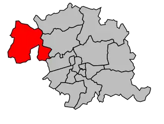 Kanton na mapě arrondissementu Tours