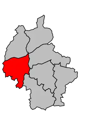 Kanton na mapě arrondissementu Chinon