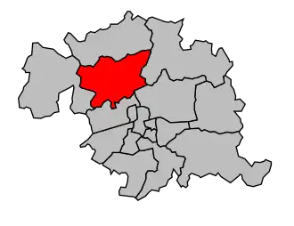 Kanton na mapě arrondissementu Tours