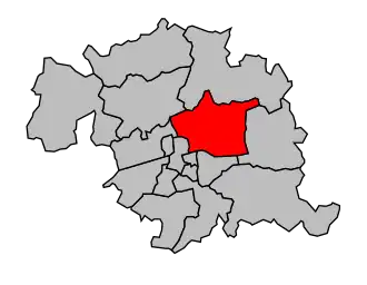 Kanton na mapě arrondissementu Tours