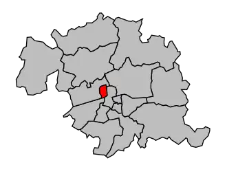 Kanton na mapě arrondissementu Tours