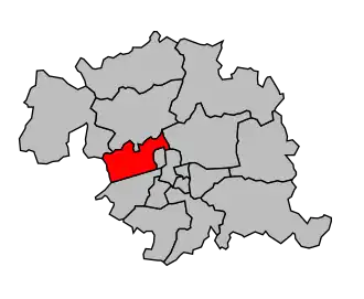 Kanton na mapě arrondissementu Tours