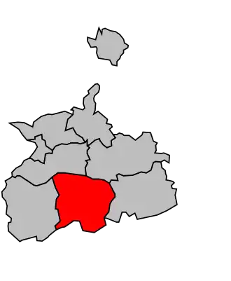 Kanton na mapě arrondissementu Vienne