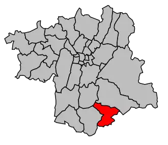 Kanton na mapě arrondissementu Grenoble