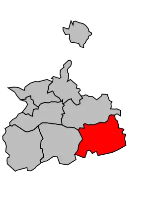 Kanton na mapě arrondissementu Vienne