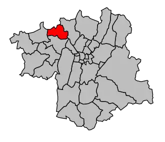 Kanton na mapě arrondissementu Grenoble