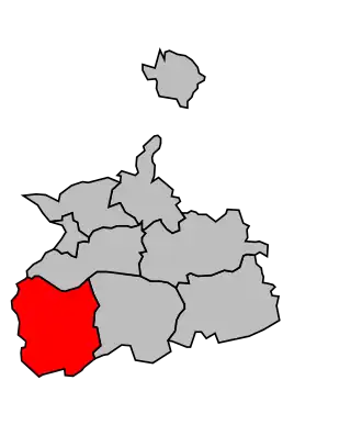 Kanton na mapě arrondissementu Vienne