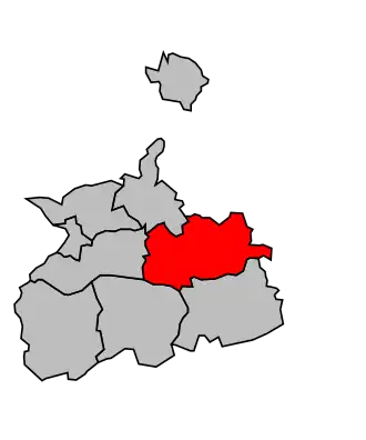 Kanton na mapě arrondissementu Vienne