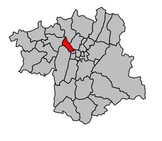 Kanton na mapě arrondissementu Grenoble