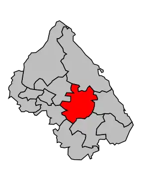 Kanton na mapě arrondissementu La Tour-du-Pin