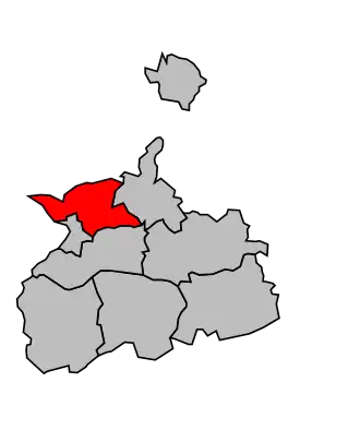 Kanton na mapě arrondissementu Vienne