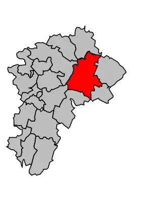 Kanton na mapě arrondissementu Lons-le-Saunier