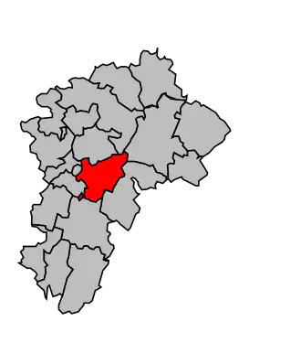 Kanton na mapě arrondissementu Lons-le-Saunier