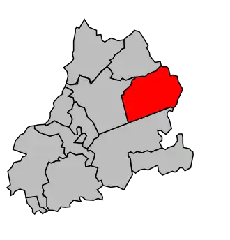 Kanton na mapě arrondissementu Dole