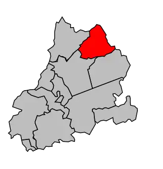 Kanton na mapě arrondissementu Dole