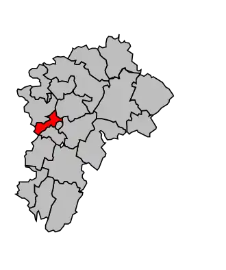 Kanton na mapě arrondissementu Lons-le-Saunier