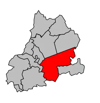 Kanton na mapě arrondissementu Dole