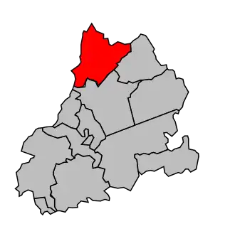 Kanton na mapě arrondissementu Dole