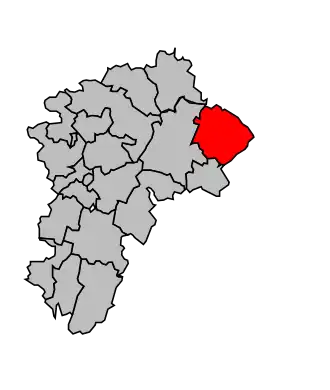 Kanton na mapě arrondissementu Lons-le-Saunier