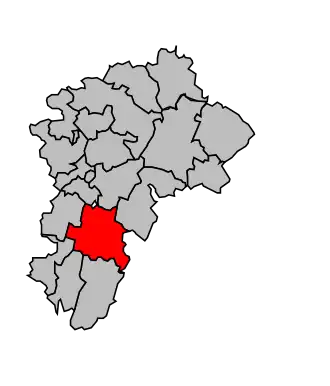 Kanton na mapě arrondissementu Lons-le-Saunier