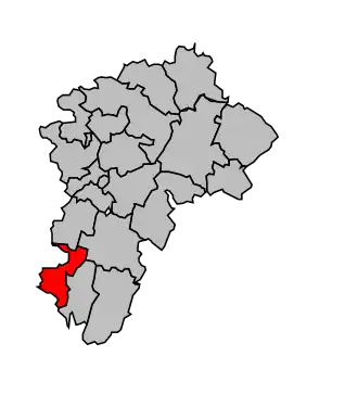 Kanton na mapě arrondissementu Lons-le-Saunier