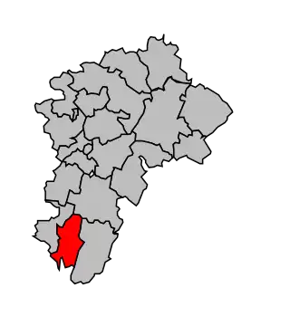 Kanton na mapě arrondissementu Lons-le-Saunier