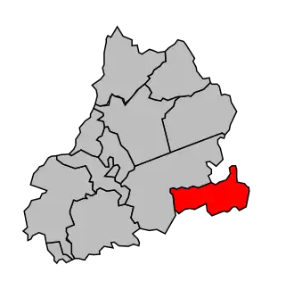 Kanton na mapě arrondissementu Dole