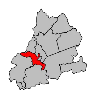 Kanton na mapě arrondissementu Dole