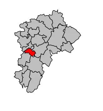 Kanton na mapě arrondissementu Lons-le-Saunier