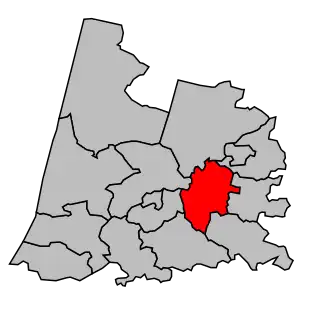 Kanton na mapě arrondissementu Dax