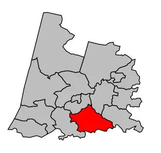 Kanton na mapě arrondissementu Dax