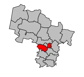 Kanton na mapě arrondissementu Mont-de-Marsan