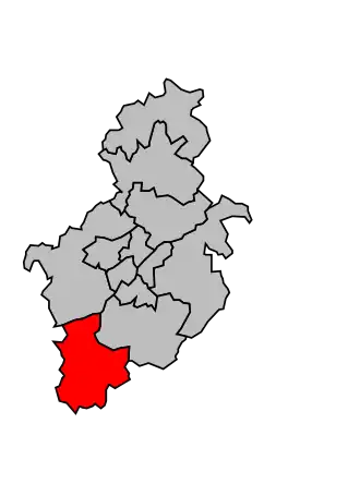 Kanton na mapě arrondissementu Blois