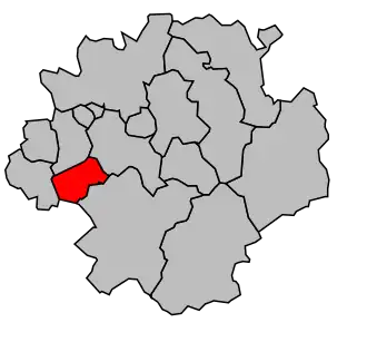 Kanton na mapě arrondissementu Saint-Étienne