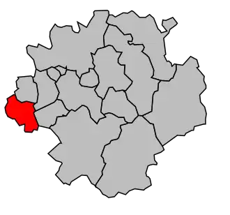 Kanton na mapě arrondissementu Saint-Étienne