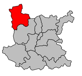 Kanton na mapě arrondissementu Roanne