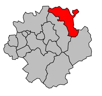 Kanton na mapě arrondissementu Saint-Étienne