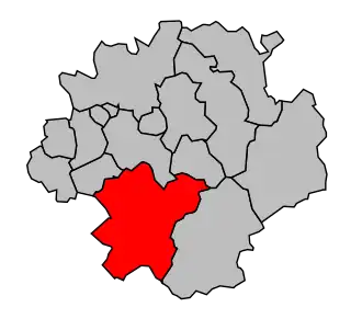 Kanton na mapě arrondissementu Saint-Étienne