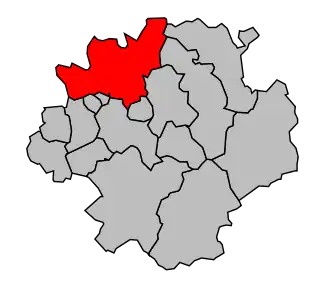 Kanton na mapě arrondissementu Saint-Étienne