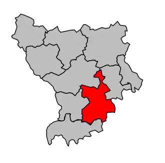 Kanton na mapě arrondissementu Montbrison