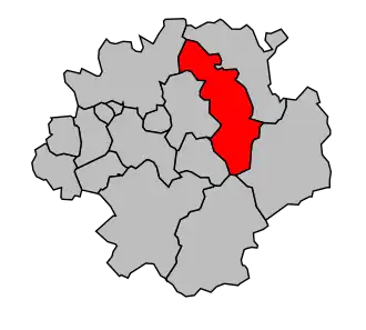 Kanton na mapě arrondissementu Saint-Étienne