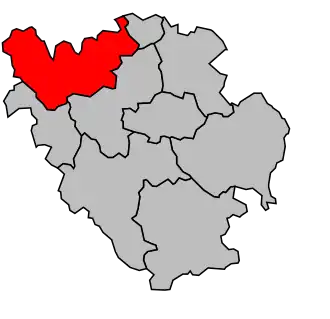 Kanton na mapě arrondissementu Yssingeaux