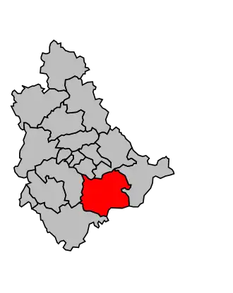 Kanton na mapě arrondissementu Le Puy-en-Velay