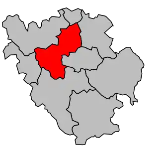 Kanton na mapě arrondissementu Yssingeaux