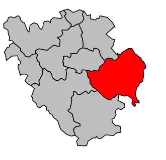 Kanton na mapě arrondissementu Yssingeaux