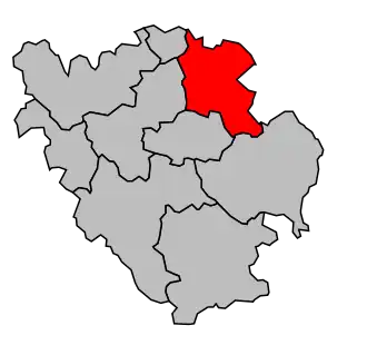 Kanton na mapě arrondissementu Yssingeaux