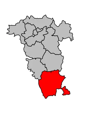 Kanton na mapě arrondissementu Brioude